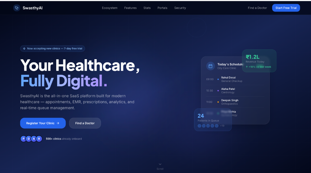 SwasthyAI product screenshot